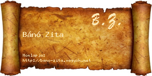 Bánó Zita névjegykártya