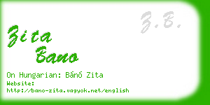 zita bano business card