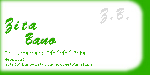 zita bano business card